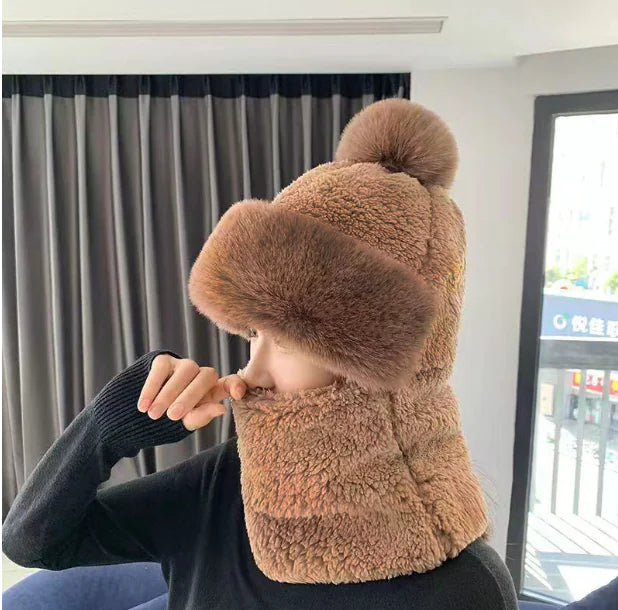 Fleece-lined Outdoor Hat with Ear and Wind Protection